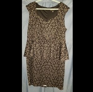 Peplum black and gray dress